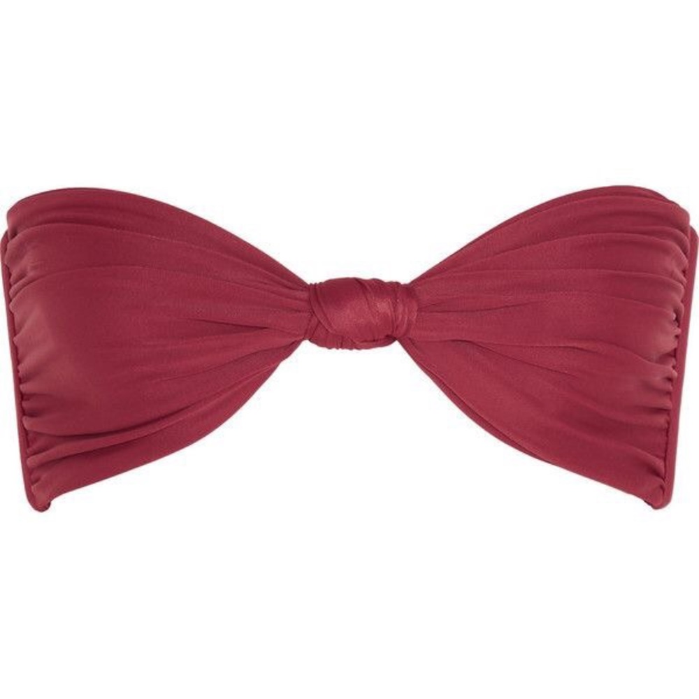 Free People Mikoh Bikini Top Magenta Pomegranate Red Knotted Carmel Basic Lined - Picture 5 of 8